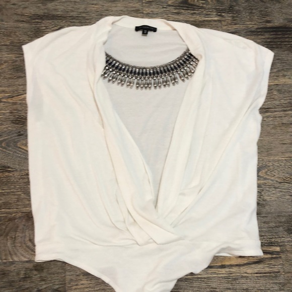 🛍 3/$45 Dynamite Deep V White Bodysuit - Picture 7 of 7